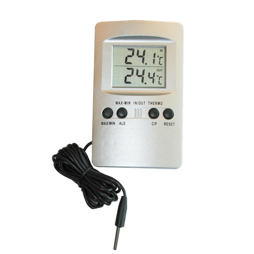 [6299101358] VENTUS Digitalt inde-/udetermometer, sølv