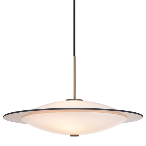 [6241103126] Orbit Pendant Ø40cm opal glass, Antique brass metal 3XG9