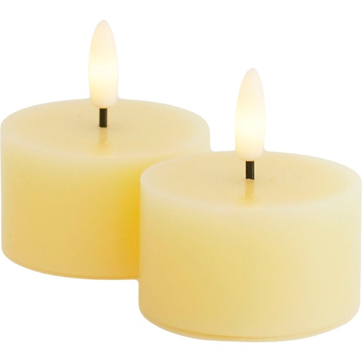 [6648707743] Sille Fyrfadslys 2 stk. sæt, Ø6xH3,4cm, Pale Yellow