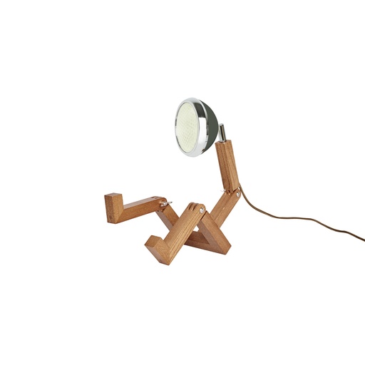 [6244700254] Mini wattson bordlampe, træ alu og metal, army grøn