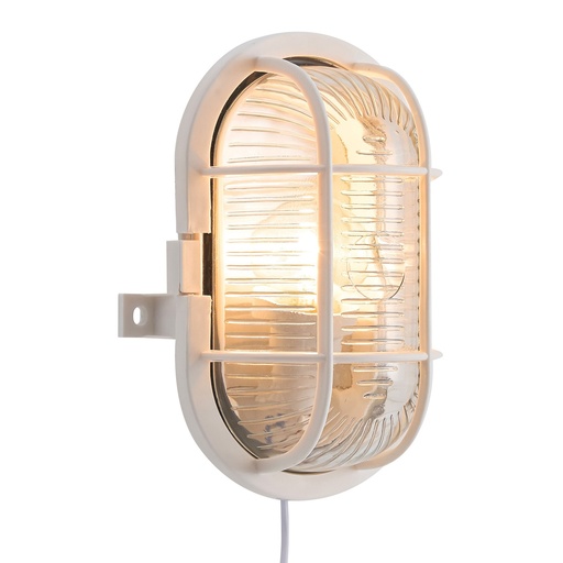 [4243013324] SKOTLAMPE OVAL E27 HVID