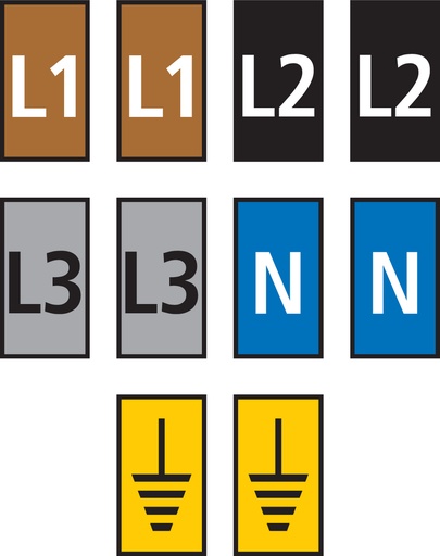[6227000476] Ledningsmærke (L1,L2,L3,N,JORD) gul WIC1 til 0,5-1,5 mm² 200 stk