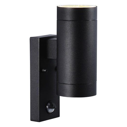[4243329285] Væglampe Tin Maxi dobbelt GU10 med sensor sort