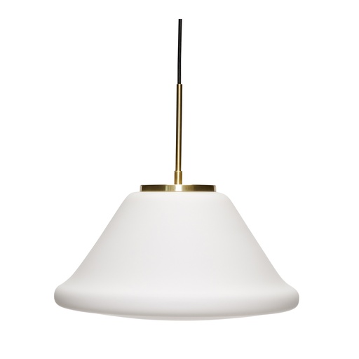 [6641104411] Hübsch Muse pendel, triangulær, opalglas/messing, Ø40cm hvid