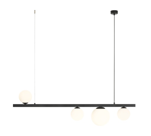 [6641002568] Aldex Garda 4 pendel, metal og glas, sort