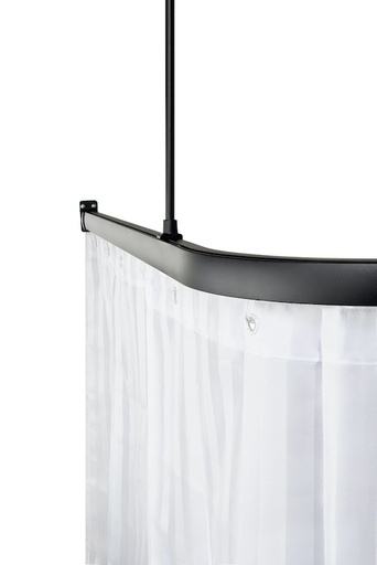 [930227346] Leijma Stabil forhængskinne til brus 90x90 cm matt-sort
