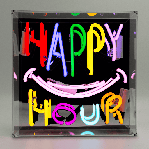 [6644005070] Locomocean acrylic box neon - Happy hour