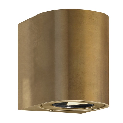 [4243482889] Væglampe Canto 2 LED 2x6W 2700K, 500 lumen, messing, IP44
