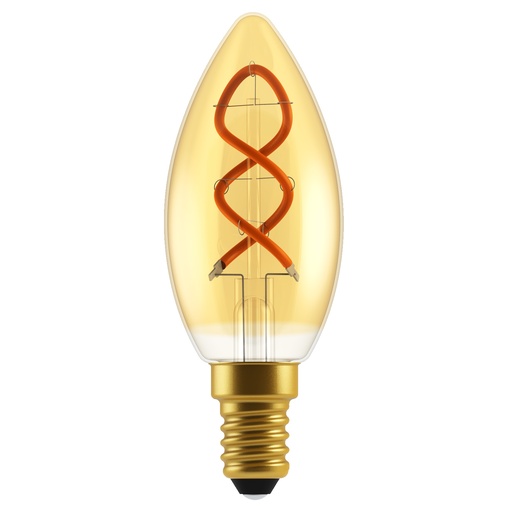 [4257000147] LED-Deko E14 C35 Spiral Kerte 2,5W, dæmpbar, guld