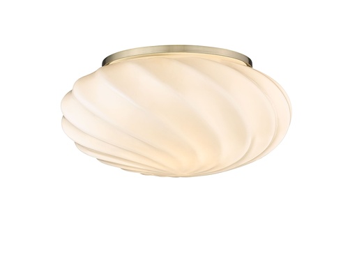 [6243101210] Twist Væg/Loftlampe G9, opal/antik messing