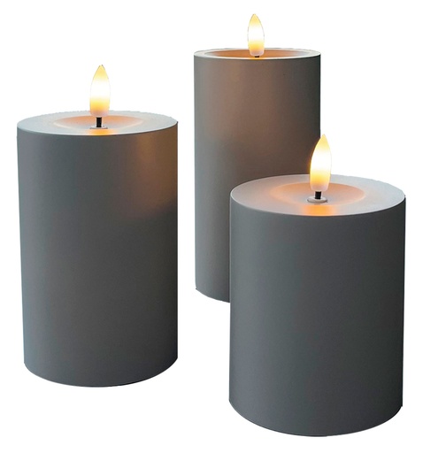 [6648003683] Veli Line LED bloklys 3 stk udendørs taupe grå