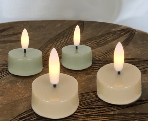 [6648004129] LED FYRFADSLYS, 4-SÆT, i douche farver.  IP20. Med Timer