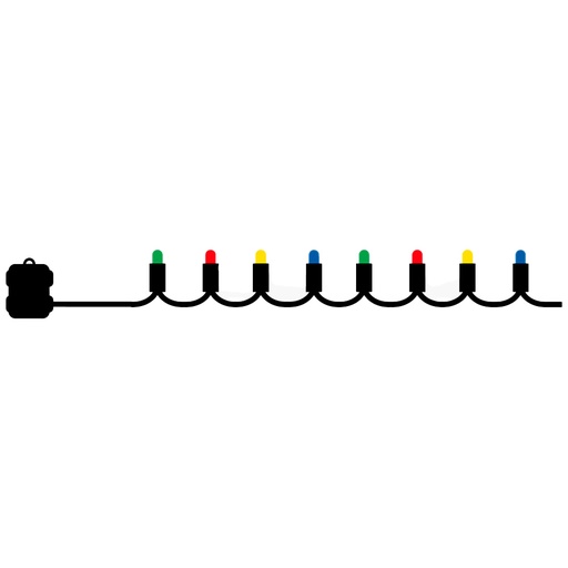 [6648704872] Sirius Easy-Line Batterikæde 40 LED, 3,9m, Multi