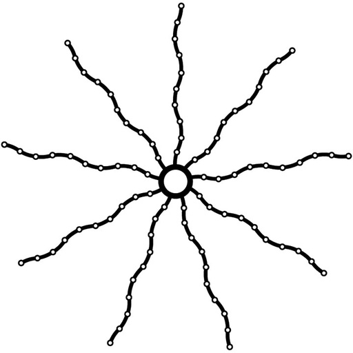 [6648703527] Top-line tree top drop down, steady, 216 LED