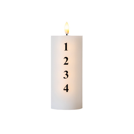 [6648704283] Sille Advent Ø7xH15cm hvid/sort