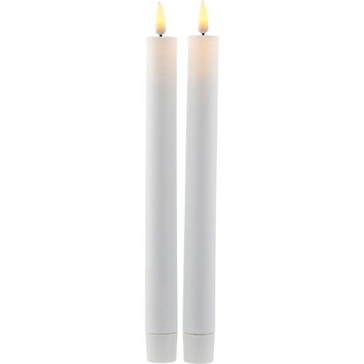 [6648702489] Sille LED-Stearinlys, Krone, 2stk sæt, batteri, hvid