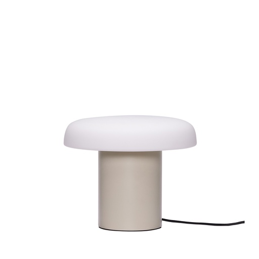 [6644003603] Hübsch Ateliers bordlampe, svampeform 20cm høj, sand/hvid