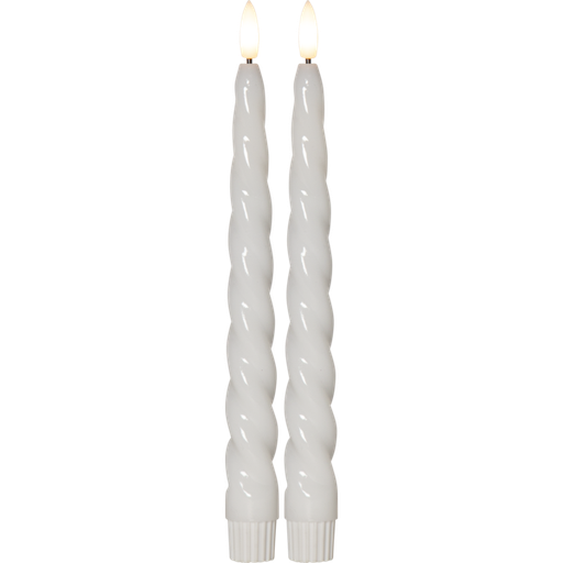 [6648003146] Star Trading Flamme Shine snoede LED middagslys 25cm hvid 2-pak