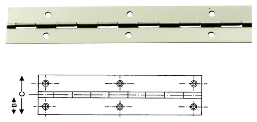 [894070420] Klaverhængsel form.28mm 3,5mtr