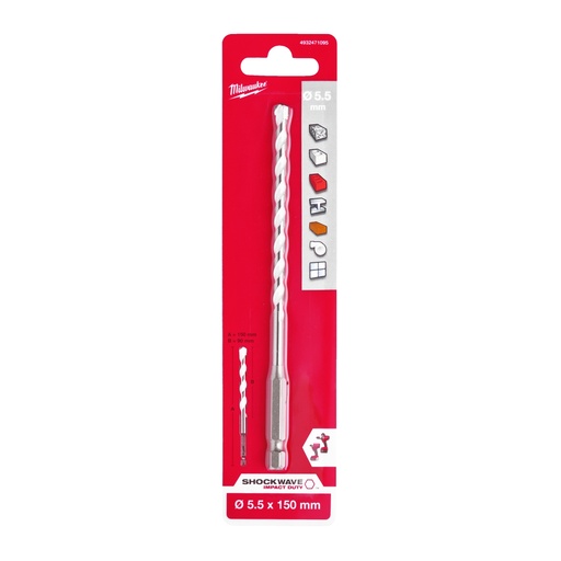 [881424004] Milwaukee universalbor HEX, 5.5 x 150 mm