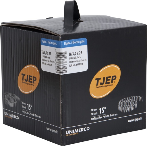 [894077128] Tagpapsøm TA, tromle, 3,0 x 25 mm, FZB, 2880 stk.