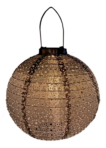 [6648003667] Veli Line sommer lanterne rund Ø25 cm gråbrun