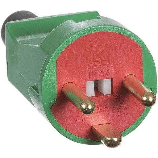 [1028005756] LK brudsikker stikprop m/jord rød/grøn