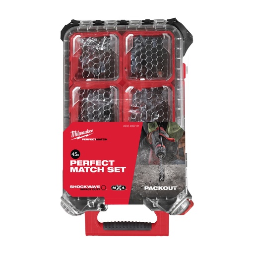 [881403981] Milwaukee bor-/bitssæt med bits, SDS+- og MX4-bor, 45 dele