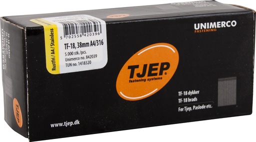 [894038762] Stifter TF-18, 1,2 x 38 mm, A4, 5000 stk.