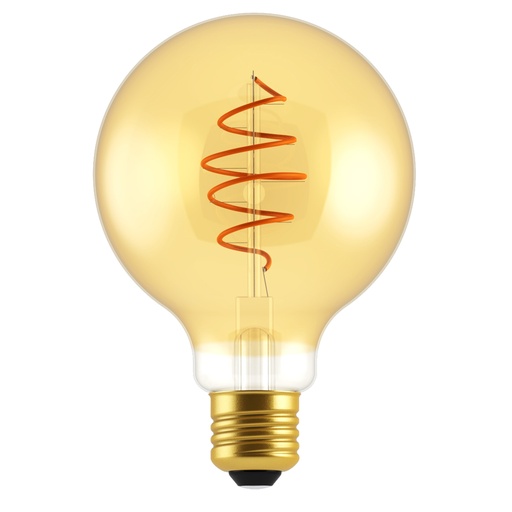 [4257000260] LED-Deko E27 G125 Spiral Globe 5W, dæmpbar, guld