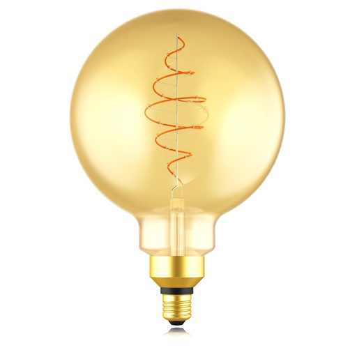 [4257000338] LED-Deko E27 G200 Gigant Spiral GLO 8,5W, dæmpbar, guld