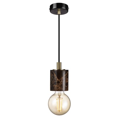 [4241011540] Siv Pendel Marmor E27 brun