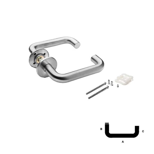 [894033167] Dørgreb U-form, 19 mm, CC30/38, 33 - 59 mm, børstet stål