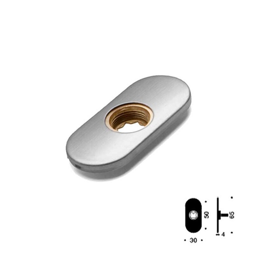 [894029997] Grebsroset, 19 mm, CC50, oval, børstet stål