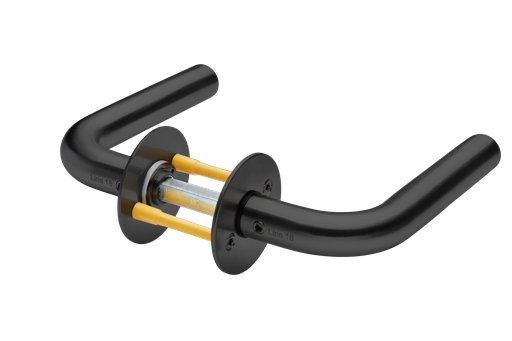 [894062967] dørgreb l-form m/ros 40-65 l18 monteret massiv roset ø50x2mm