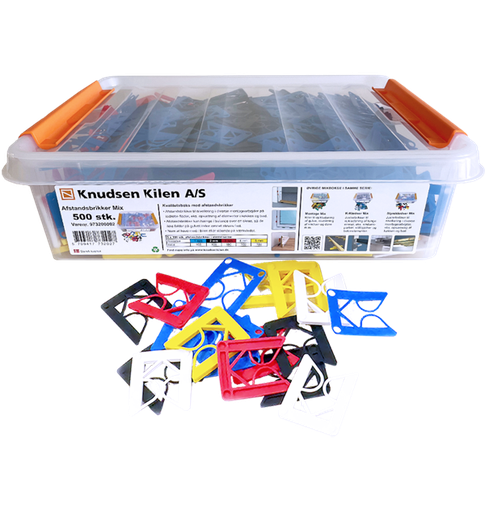 [894081922] Knudsen Mixboks afstandsbrikker, assorteret, 500 stk.