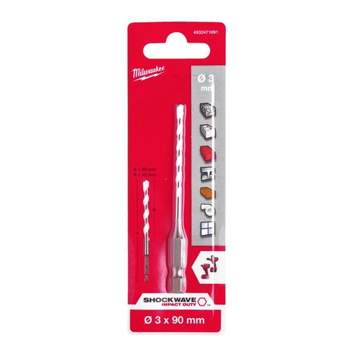 [881424000] Milwaukee universalbor HEX, 3 x 90 mm