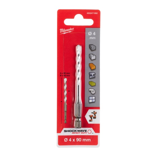 [881424001] Milwaukee universalbor HEX, 4 x 90 mm