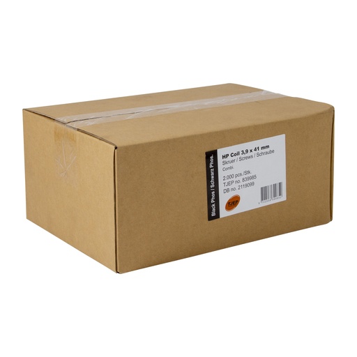 [894069001] Gipspladeskrue Combi HP, tromle 3,9 x 41 mm, ZN, sort, 2000 stk.