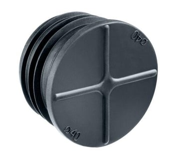 [7917010908] 40MM (1 1/2") ENDEPROP FOR TÆTNING AF FLEXRØR PLAST SORT