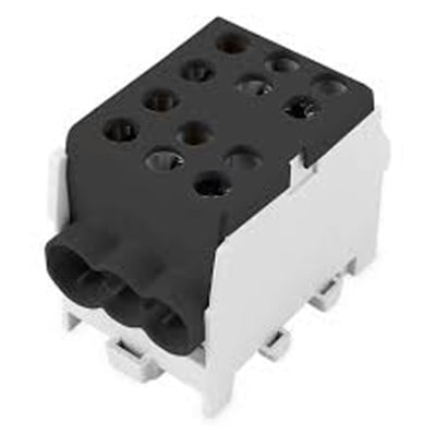 [1421401245] Pollmann fordelerblok 25/16mm² 1/4 sort