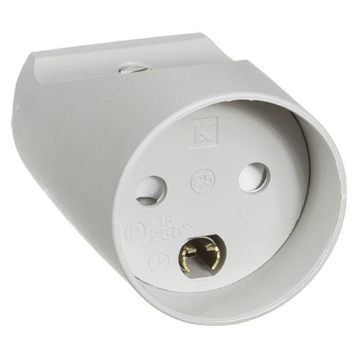 [1028009082] LK forlængerled rund m/j 250V lysegrå