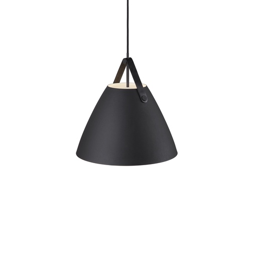 [4241338281] Pendel Strap 36, E27, sort/læder