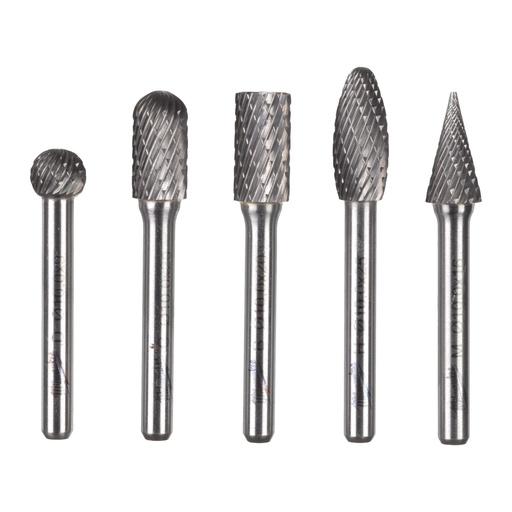 [881351351] Milwaukee fræsersæt til ligesliber, Ø6 mm skaft, 12,7 mm, 5 dele