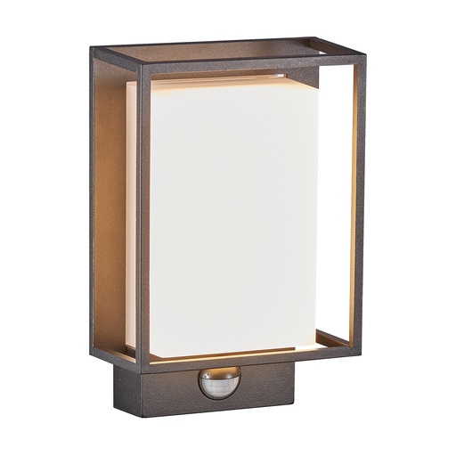 [4243464988] Væglampe Nestor 8W 2700K, 550 lumen, med sensor, sort, IP44