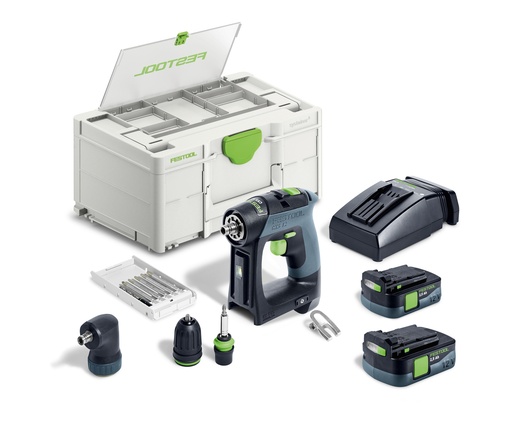 [854576865] Festool bore-/skruemaskine CXS 12 2,5-Set, 2 x 12V/2,5 Ah
