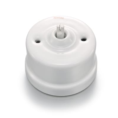 [6617000154] Garby Dreje korrespondanceafbryder hvid porcelæn u/kabelindgang