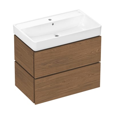 [786722242] Hansgrohe Xilesa E vaskeskab & Xanuia Q håndvask, 780 x 470 mm, 2 skuffer, cashmere eg