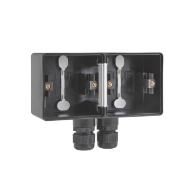 [3417812419-1596] Underlag 2-modul, 2xM20, IP55, sort