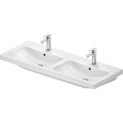 [635445000] Duravit D-Code dobbelt håndvask med to hanehuller, 1200 x 480 mm